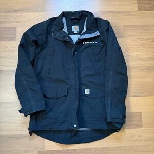 Women's Carhartt Black Storm Defender Shoreline Rain Shell Work Jacket Sz Medium